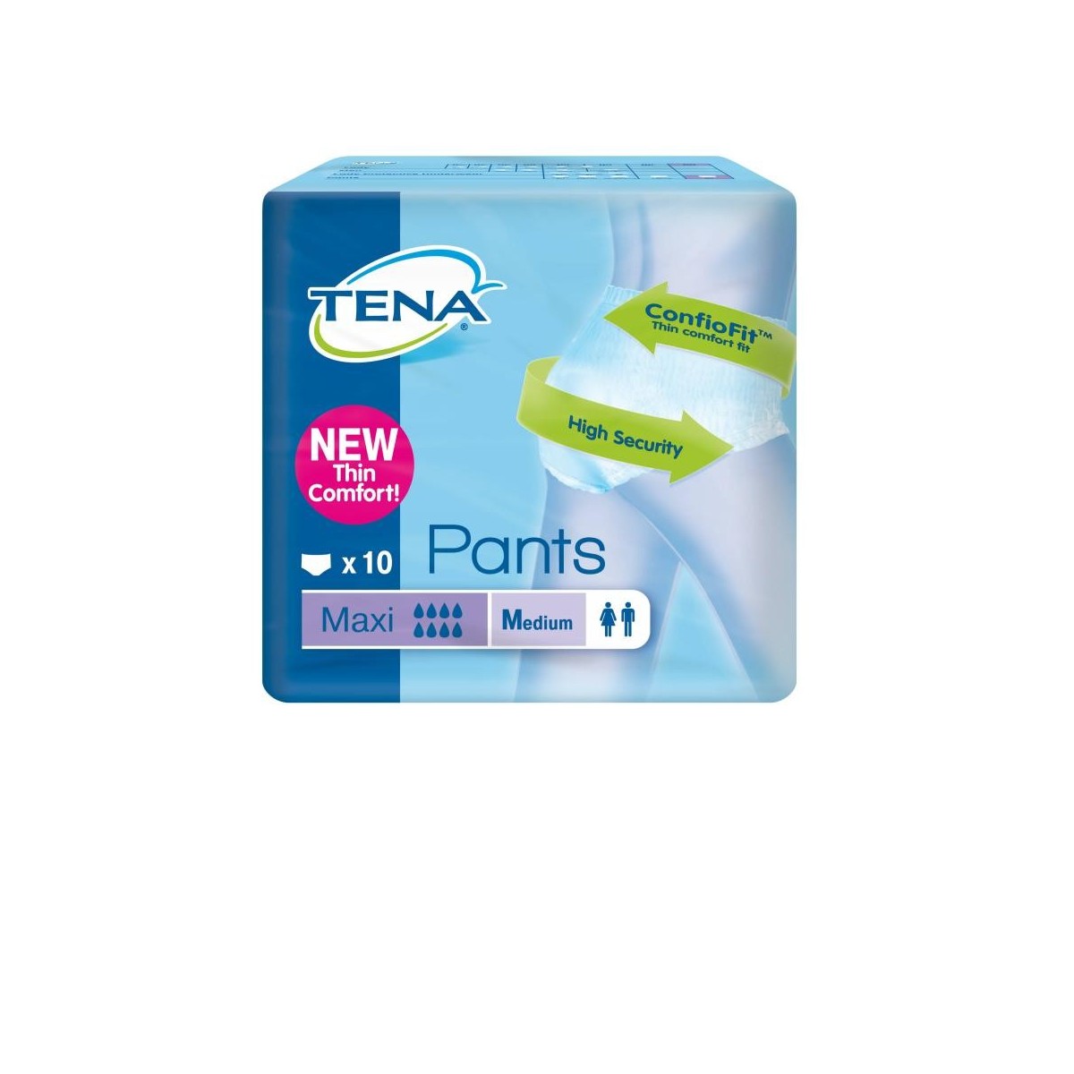tena pants maxi mediano 10 u