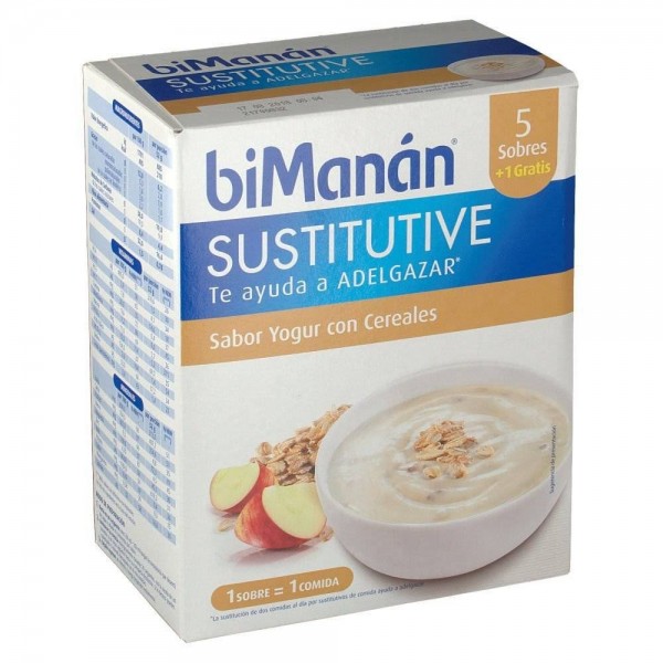bimanan crema yogur con cereales 6 sobres