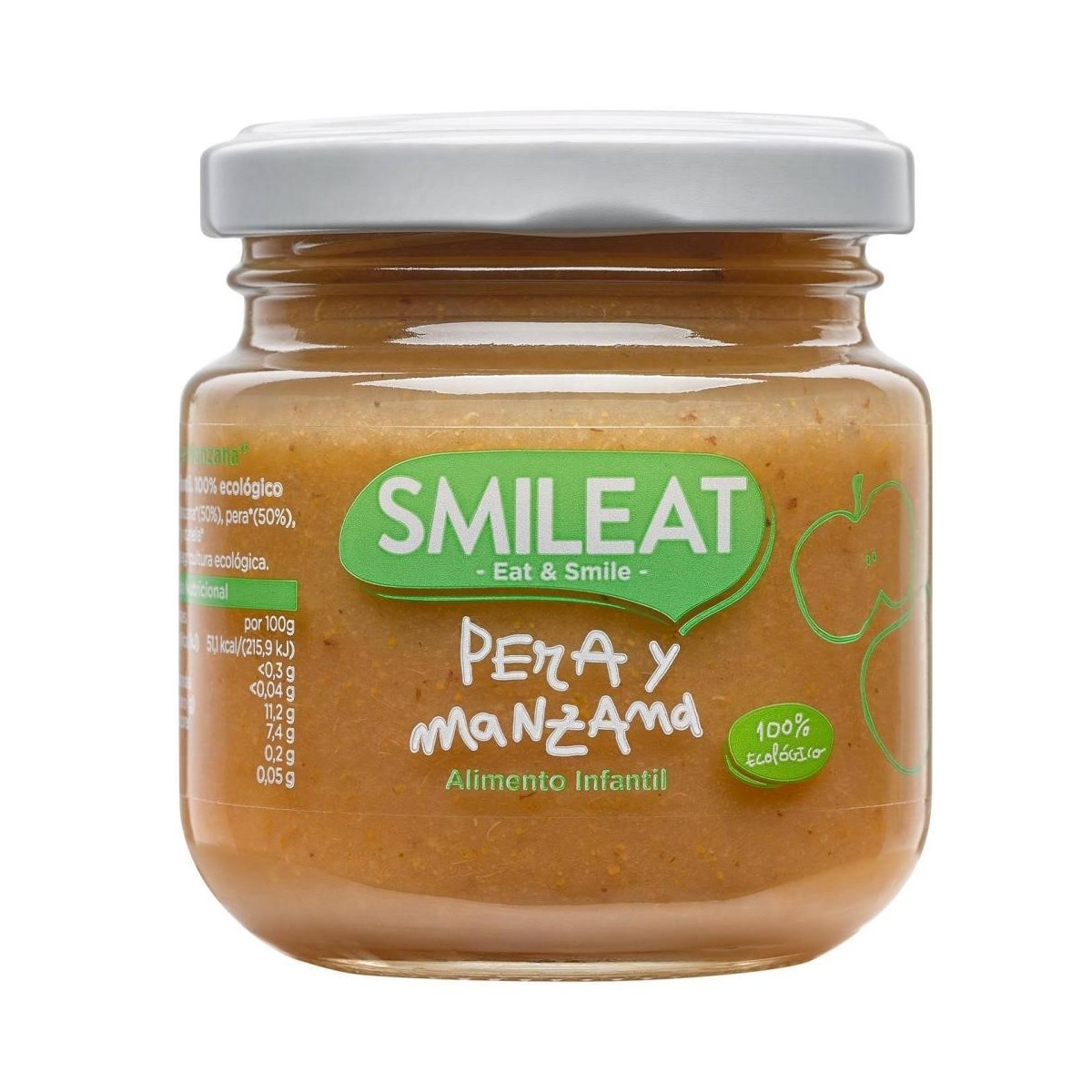 smileat tarrito pera y manzana 130gr