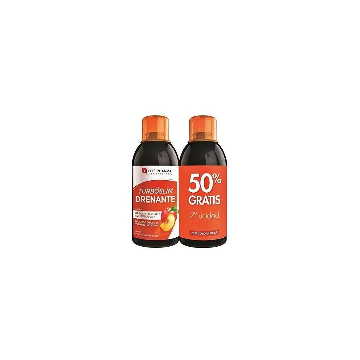 forte pharma turboslim drenante sabor melocoton 2x500ml
