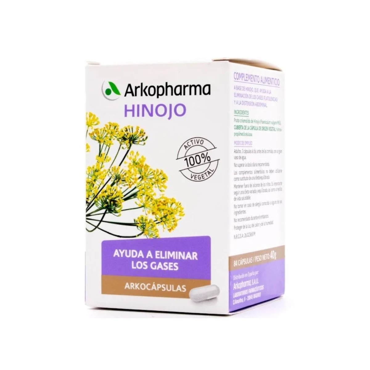 arkopharma arkocapsulas hinojo 84 capsulas