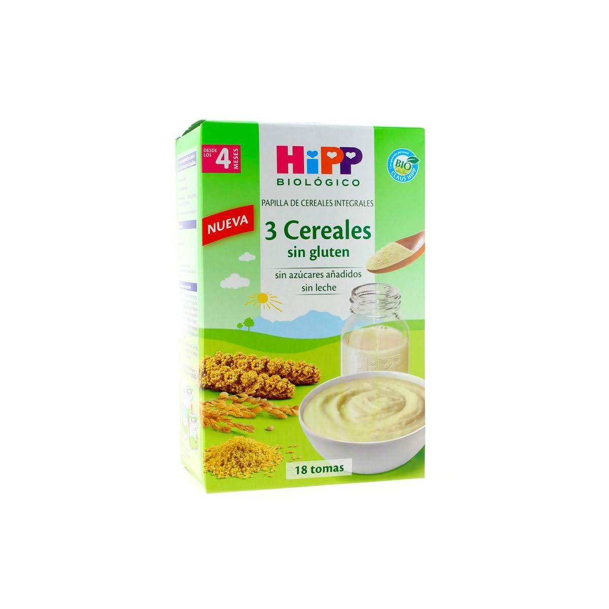 hipp papilla 3 cereales sin gluten 400 gr