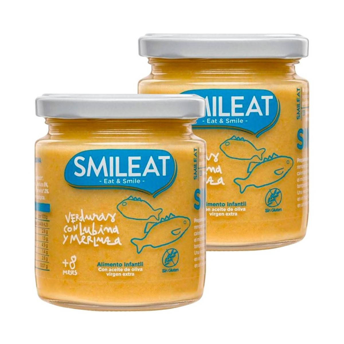 smileat tarrito de verduras con lubina y merluza 230 gr
