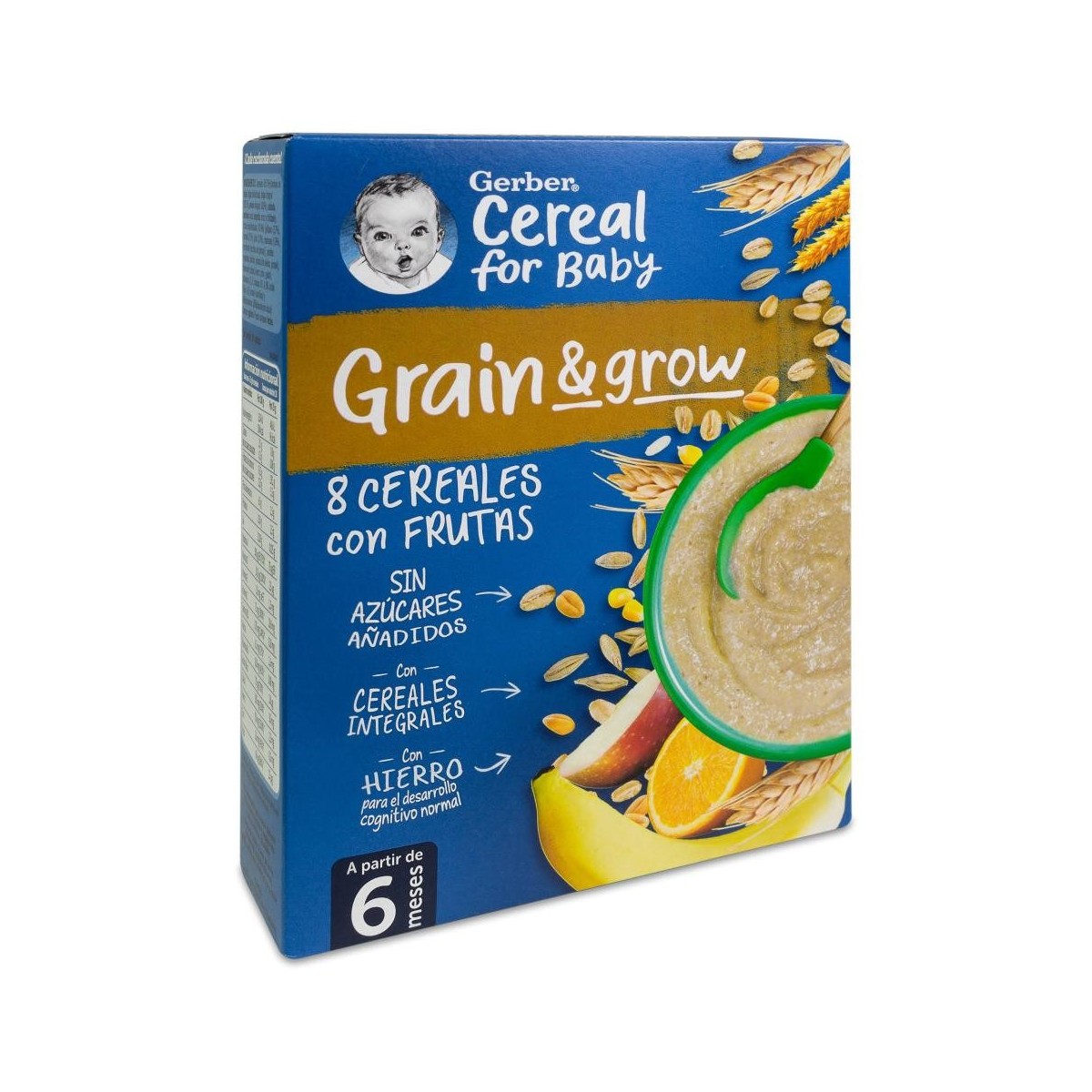 gerber 8 cereales fruta 1 estuche 250 g
