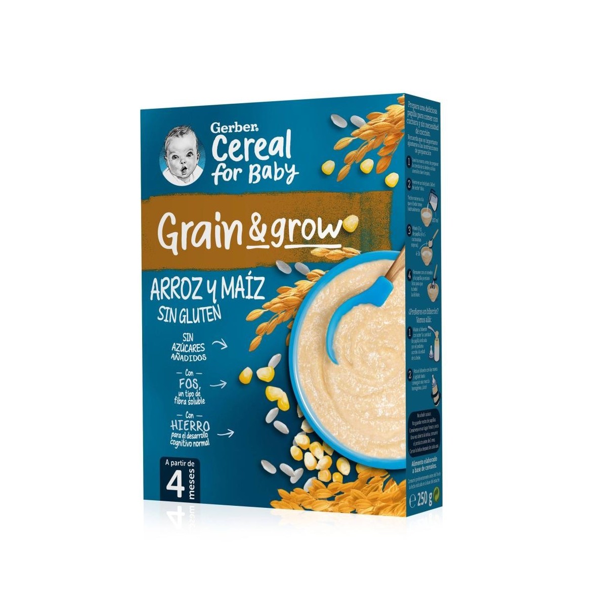 gerber maiz y arroz sin gluten 1 estuche 250 g