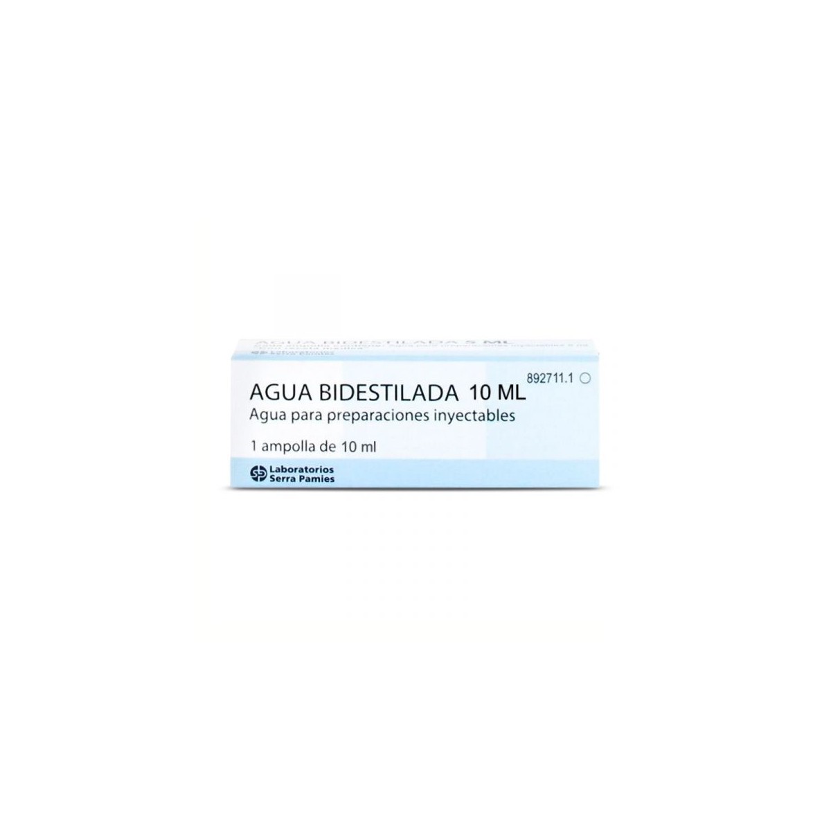 AGUA BIDESTILADA AMPOLLAS, 1 ampolla de 10 ml