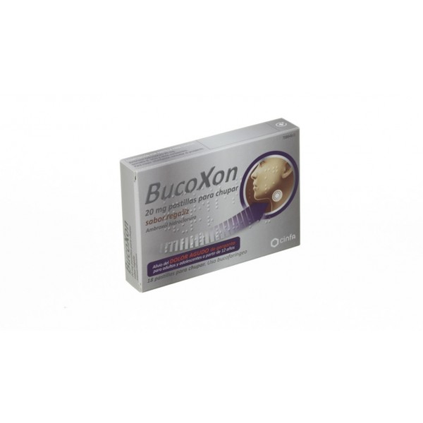 BUCOXON 20 MG 18 PASTILLAS PARA CHUPAR SABOR REGALIZ