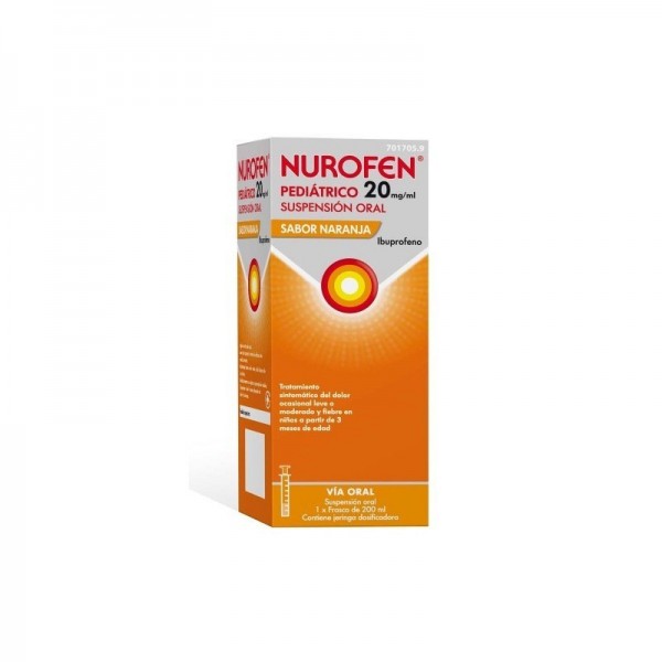 NUROFEN PEDIATRICO 20 MG/ML SUSPENSION ORAL 200 ML NARANJA
