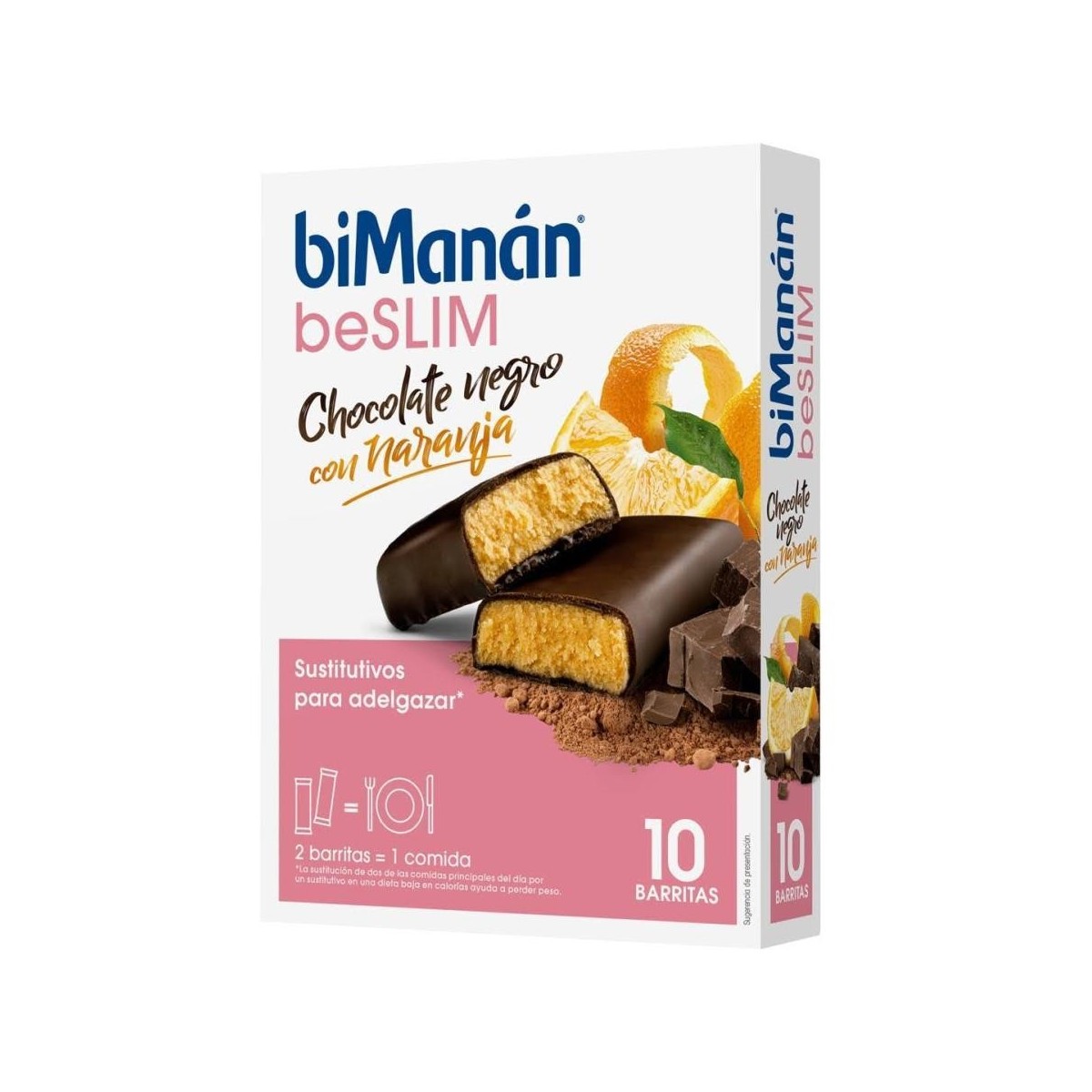 bimanan beslim barritas chocolate naranja 10 unidades