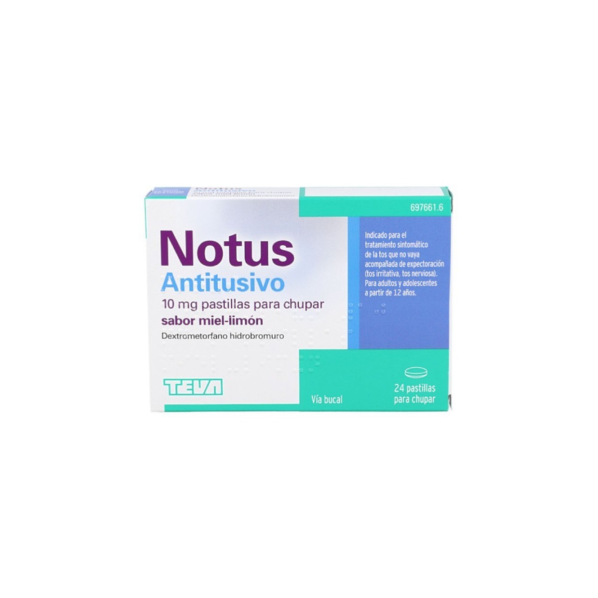 NOTUS ANTITUSIVO 10 MG 24 PASTILLAS PARA CHUPAR...