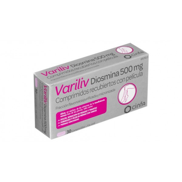 VARILIV DIOSMINA 500 MG 30 COMPRIMIDOS RECUBIERTOS CON...