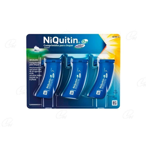 NIQUITIN 1,5 mg COMPRIMIDOS PARA CHUPAR SABOR MENTA, 60...