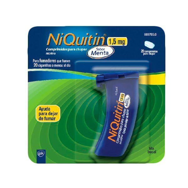 NIQUITIN 1,5 mg COMPRIMIDOS PARA CHUPAR SABOR MENTA, 20...