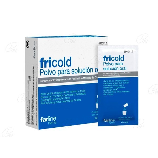 FRICOLD  POLVO PARA SOLUCION ORAL, 10 sobres