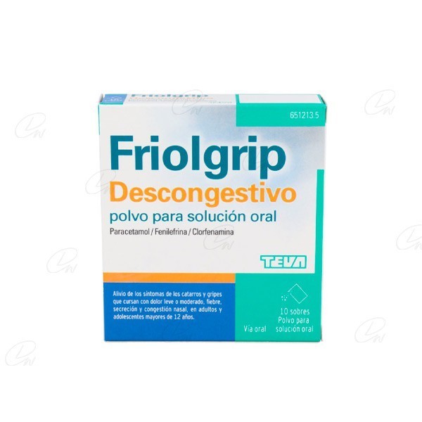 FRIOLGRIP DESCONGESTIVO POLVO PARA SOLUCIÓN ORAL, 10 sobres