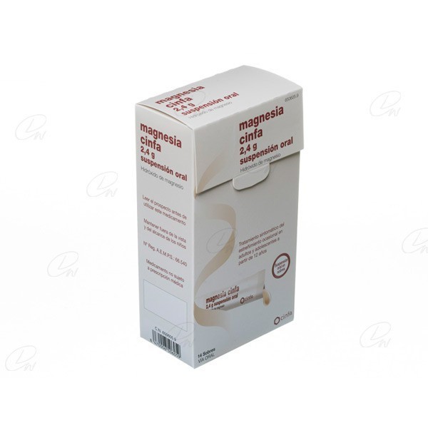 MAGNESIA CINFA 2,4 g SUSPENSION ORAL, 14 sobres