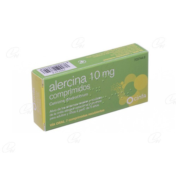 ALERCINA 10 mg COMPRIMIDOS, 7 comprimidos