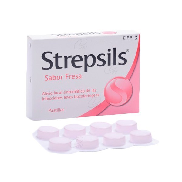 STREPSILS PASTILLAS PARA CHUPAR SABOR FRESA, 24 pastillas